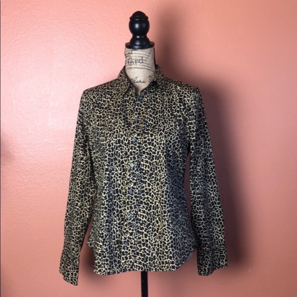 J. Crew Size 14 Leopard Print Button Down